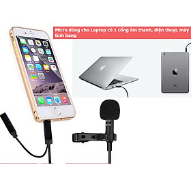 Mua Micro Thu ÂM Đa Hướng Chất Lượng Cao cài ve áo kèm jack chia Audio CV  Chống ồn  Live stream  quay video  ghi âm  Vlog  Chơi game  Zoom dùng cho Laptop có 1 cổng âm thanh 3 5mm  điện thoại  máy tính bảng  Chiều dài cáp 1 5m - Hàng chính hãng