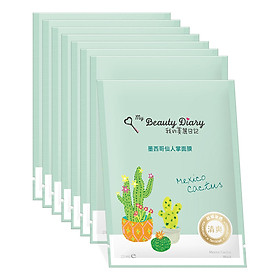 Hộp 8 Miếng My Beauty Diary - Mặt nạ xương rồng Catus - Hàng Nội Địa Đài Loan