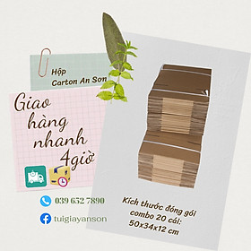 Combo 100 Hộp Bìa Carton Gói Hàng Ship Cod Dày Dặn KT 30x20x13.5cm