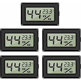 Nhiệt kế kế LCD Digital LCD Mini, Máy đo nhiệt kế kỹ thuật số cho nhà bếp Cục Chào mừng Văn phòng Vườn ươm bò sát (5PCS, Đen)