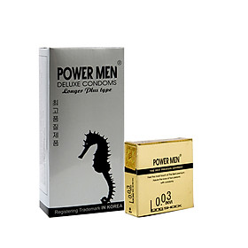 Bao cao su Powermen Hỗ Trợ Trị Xuất Tinh Sớm Hộp 12 BCS