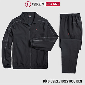 Bộ quần áo gió nam BIG SIZE FASVIN BC22183.HN vải thể thao cao cấp 02 lớp lót vải thun mềm mại hàng chính hãng