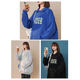 Áo Sweater Nỉ Cổ Polo In Chữ ADEB Nam Nữ Dáng Thụng In Chữ 3 Màu Siêu Xinh