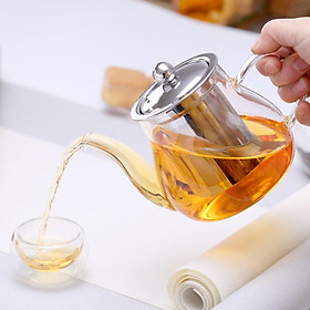 Glass Teapot Blooming Loose Leaf Heatproof with Tea Strainer Tea Pot