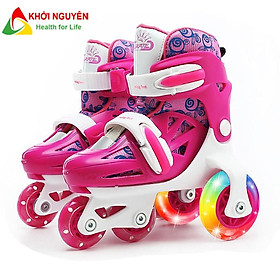 Giày trượt patin trẻ em LEYA cho bé từ 2-5 tuổi, tặng kèm bảo hộ chân tay, 3 hàng bánh trượt được luôn Khởi Nguyên Sport