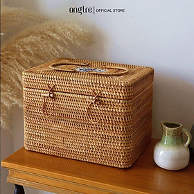 Mua Hộp Mây Chữ Nhật Sứ Có Quai Đa Năng ONGTRE Đựng Đồ  Decor phong cách Vintage