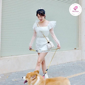 Áo Croptop Lưới Ren Công Chúa (TRẮNG)