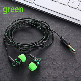 Tai nghe có dây chất lượng cao Thương hiệu âm thanh nổi bằng kim loại bằng kim loại 3,5 mm Tai nghe tai nghe cho máy tính xách tay Màu sắc của điện thoại thông minh: Green-A
