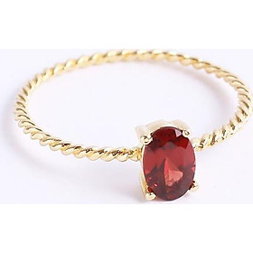 Nhẫn bạc cho nữ đai xoắn đá đỏ đẹp Gix Jewel N15