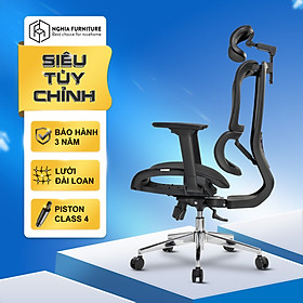 Ghế công thái học Nghia furniture LUMBAR - Ghế xoay văn phòng làm việc nhiều tính năng khủng