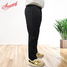 Quần lưng thun nguyên vòng, 2 túi, form rộng, màu xanh và đen, học sinh nam nữ đều mặc được