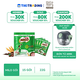 Bịch 15 gói Thức Uống Lúa Mạch Nestlé MILO Sữa 3 Trong 1 (22g/Gói)