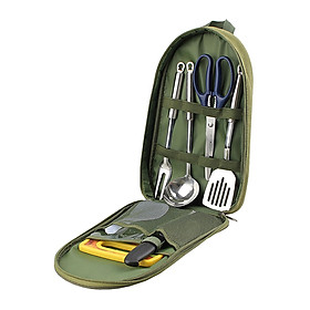 7x Portable Camping Cooking Utensil Set Kitchen Tool Cookware with Storage Bag Camp Kitchenware for BBQ Grill Picnic Barbecue Backpacking