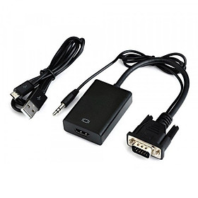 Hình ảnh Cáp chuyển đổi VGA sang HDMI VS - hỗ trợ FullHD 1080P (đen)