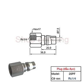 Đầu nối nhanh khí nén PF(phích cắm) - Nitto (Nhật Bản)