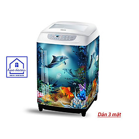 Tranh Decal Dán Tủ Lạnh - Máy Giặt Cá Heo Đại Dương Hue Decor  Chống Nước, Siêu Bền, Sẵn Keo, Đủ Kích Cỡ