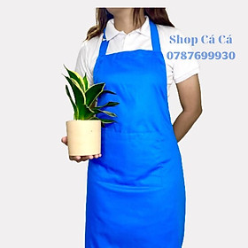 Mua Tạp dề yếm trơn màu xanh dương dành cho nam nữ phục vụ ( nhận in thêu logo )