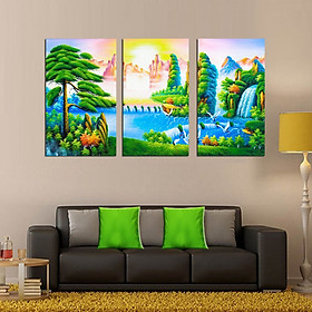 Tranh Canvas treo tường nghệ thuật | Tranh bộ nghệ thuật 3 bức | HLB_120