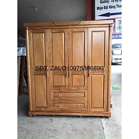 Combo tủ áo gỗ gõ đỏ 4 cánh và tủ dày dép 4 cánh hàng đẹp