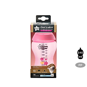 Bình sữa ty siêu mềm Tommee Tippee Closer to Nature PP 340ml (bình đơn) - Hồng