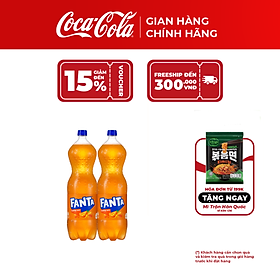 Combo 2 Chai Nước Giải Khát Có Gas Fanta Cam 1,95L/Chai Coca-Cola Official Store