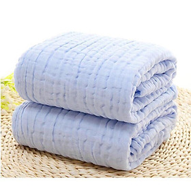 Khăn tắm xô nhăn 6 lớp cotton màu trơn siêu mềm, siêu thấm xuất Nhật cho bé yêu KT 105x105