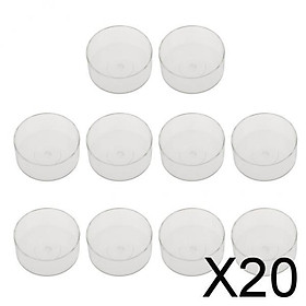 20x10Pieces Clear Plastic Tealight Cups Cute Candle Mold Wax Containers round 36mm