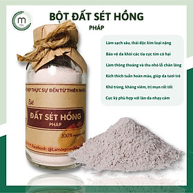 Bột Đất Sét Hồng đắp mặt nạ nguyên chất từ thiên nhiên 100ml handmade