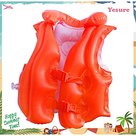 Áo phao tập bơi Yesure Intex Step 2 tiện dụng dành cho bé 3-6 tuổi(<30 kg), chất liệu nhựa PVC màu cam bắt mắt an toàn cho bé, không thấm nước, dễ dàng vệ sinh - Hàng Chính Hãng Tặng kèm bịt tai Silicon chống nước