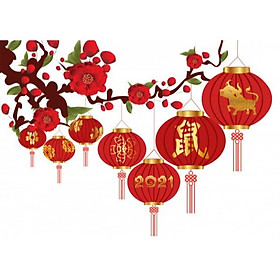 Mua Decal lồng đèn trang trí tết PK597