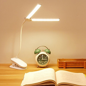 LED Desk Lamp Clip-On Clamp Table Light for Bedside Study Reading