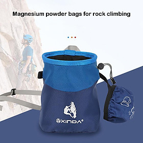 Rock Climbing Chalk Bag Chalk Bucket for Weightlifting Gymnastics Cross Fit blue