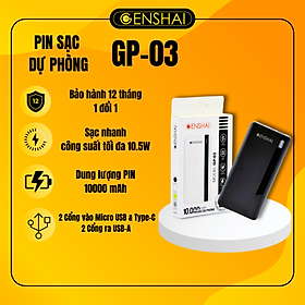 Mua Pin sạc dự phòng hàng chính hãng GENSHAI GP-03 10.000mAh | Bảo hành 12 tháng 1 đổi 1 | Made in Việt Nam