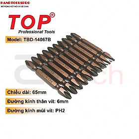 Đầu bắn vít, mũi bắn vít 2 đầu bake xi nâu ngắn 65mm loại tốt