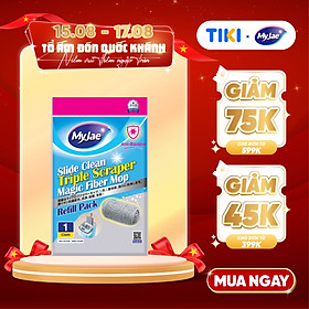 Bông Lau Thay Thế MyJae Đài Loan Sợi Microfiber Dành Cho Cây Lau Nhà 3 Lần Vắt 33cm x 12cm