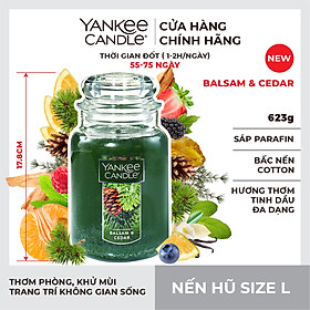 Nến hũ Yankee Candle size L - Balsam & Cedar (623g)