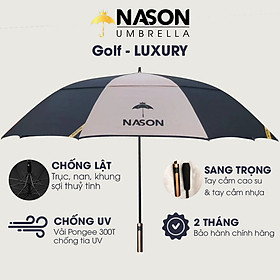 Ô dù Golf 2 tầng cao cấp 30 inch Nason Umbrella Luxury,Tự động một chiều, Chống thấm chống tia UV