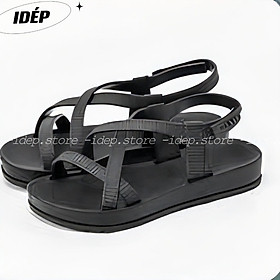 Giày sandal nữ quai ngang khuy cài đế cao su đi học đi biển đi mưa chống trơn siêu bền iDÉP- GL077
