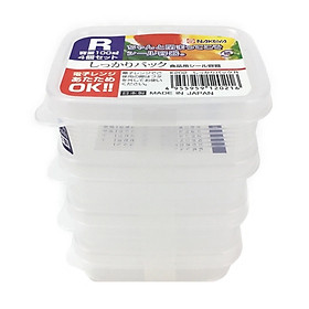 Set 4 Hộp Nhựa Nhí Dùng Được Trong Lò Vi Sóng 100ml ( Tặng 2 móc chịu lực 3D ngẫu nhiên )