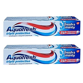 Combo 2 Kem Đánh Răng Aquafresh Fresh & Minty 100ml