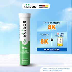 Thực phẩm bảo vệ sức khỏe KUDOS BONE HEALTH CALCIUM, D3 & VITAMIN K2 (20 viên/tuýp)