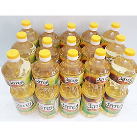15 chai Dầu ăn hướng dương Nga cao cấp tốt cho tim mạch - Zateya 1L