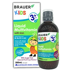 Siro Bổ Sung Vitamin Tổng Hợp Và Sắt Brauer Úc Cho Trẻ Trên 3 Tuổi (200ml)