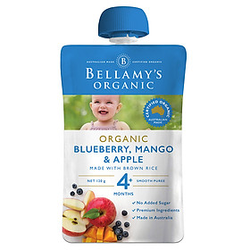 Hỗn Hợp Việt Quất, Xoài, Táo Hữu Cơ Xay Nhuyễn Bellamy's Organic