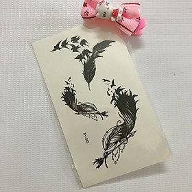 Hình xăm dán lông vũ siêu cute 10xx6cmm