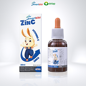 Smartbibi ZINC siro bổ sung Kẽm và Vitamin C hỗ trợ tăng đề kháng cải thiện tình trạng biếng ăn, chậm lớn ở trẻ nhỏ 30ml