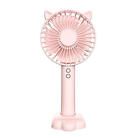 Portable Mini Rechargeable Handheld Fan 3-gear Adjustable Wind Low Noise Built-in Soft Atmosphere Lamp Long Battery Life