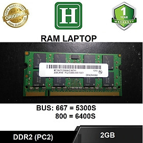 Ram Laptop 2GB DDR2 bus 667 (5300s) dùng cho laptop