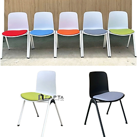 Mua Ghế tiếp khách thân nhựa chân sắt vòng có nệm CC1588- P Nội thất Capta Ghế đào tạo hội nghị thân nhựa xếp chồng được đủ nhiều màu chân sắt sơn tĩnh điện hcm