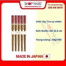 Mua Set 5 đôi đũa hoa đỏ nội địa Nhật Bản